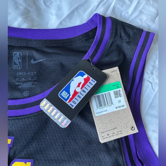 Los Angeles Lakers Nike Dri Fit Lebron James Jersey City Edition XL Mens NWT! - Picture 5 of 7